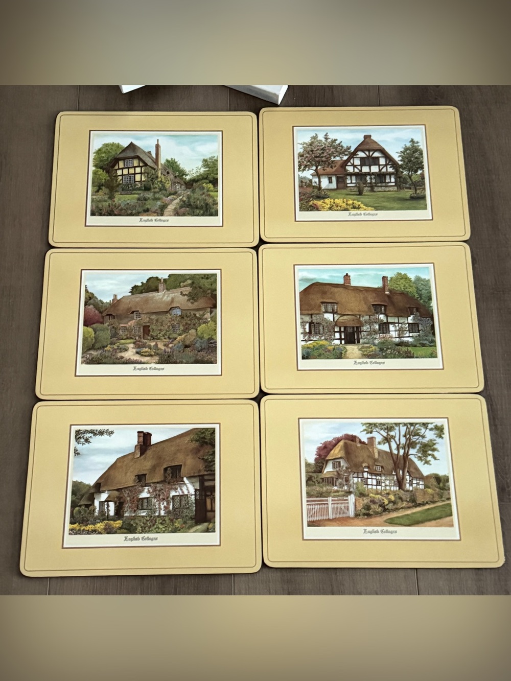 RARE PIMPERNEL TRADITION Set of 6 ENGLISH COTTAGES PLACE MATS 9X12”NEW In BOX UK